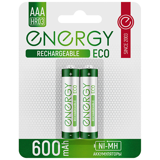 Элемент питания Energy Eco NIMH-600-HR03/2B (АAА) АКБ (цена за упакову 2 шт)