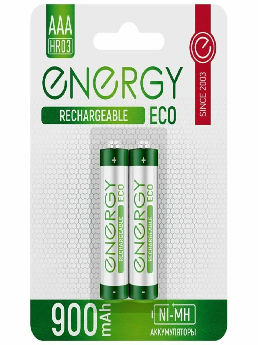 Элемент питания Energy Eco NIMH-900-HR03/2B (АAА) АКБ (цена за упакову 2 шт)