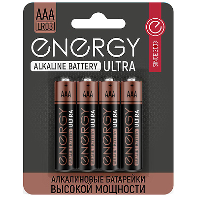 Элемент питания Energy Ultra LR03/4B (АAА) (цена за упаковку 4 шт)