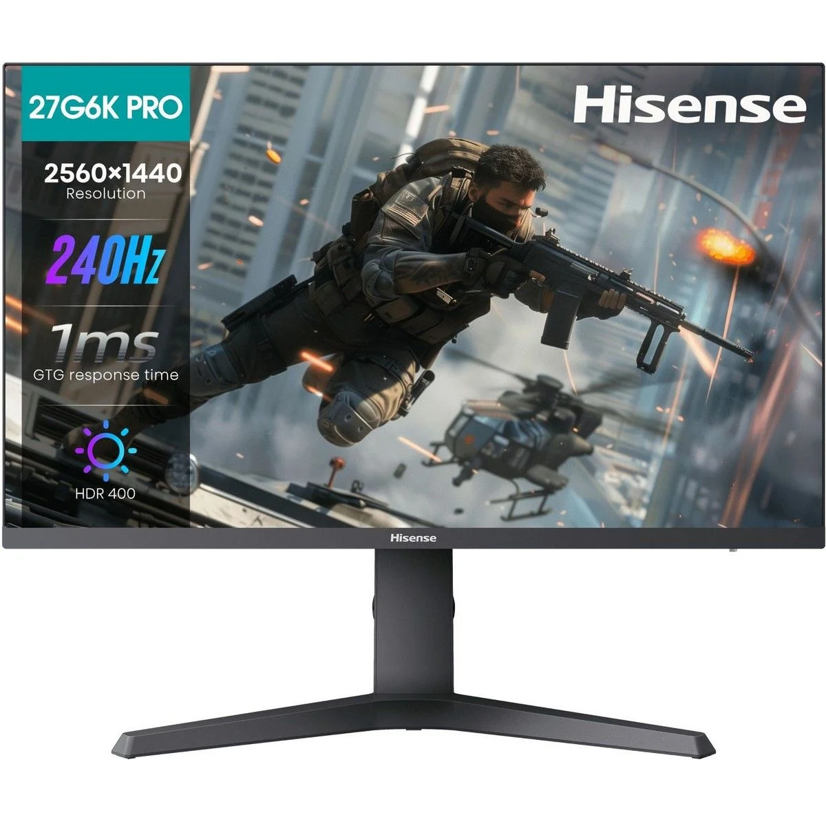 Монитор Hisense 27" 27G6K-Pro, 2560x1440, 16:9, IPS, 1ms, 320cd, 240Hz, HDMI, DP