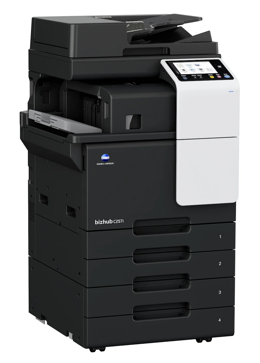МФУ лазерное цветное Konica Minolta bizhub C257i (A3, 6Гб, 25 стр/мин, дуплекс, сеть, 256Гб(SSD),7" панель, 2x500 л, без
