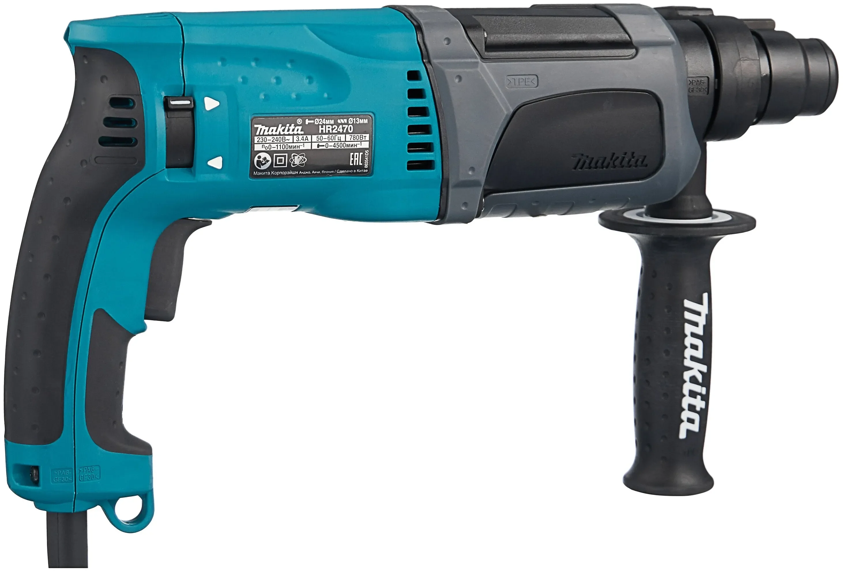 Перфоратор Makita HR2470 патрон:SDS-plus уд.:2.4Дж 780Вт (кейс в комплекте)
