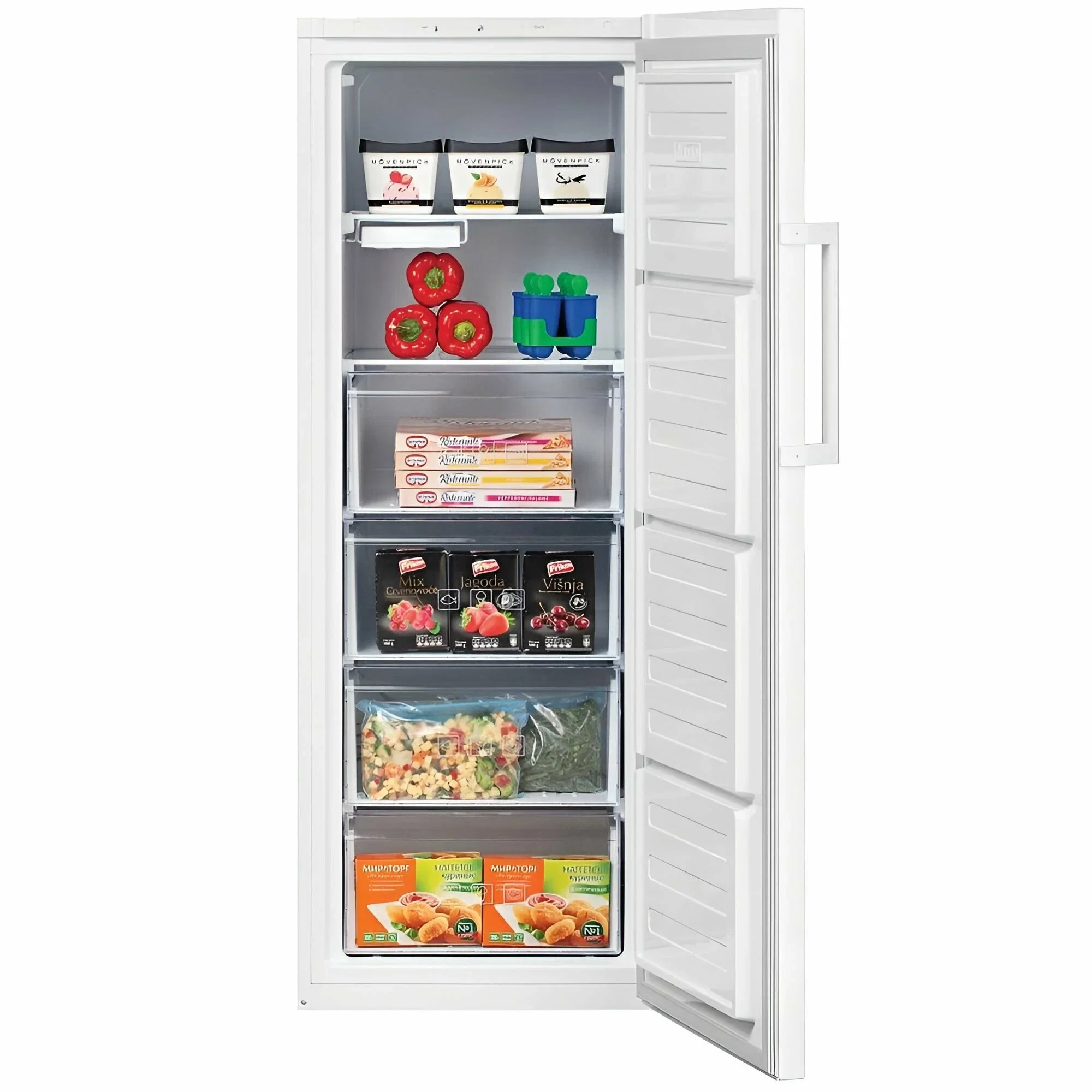 Морозильная камера Beko RFSK215T01W, белый, 213л, 6 ящиков