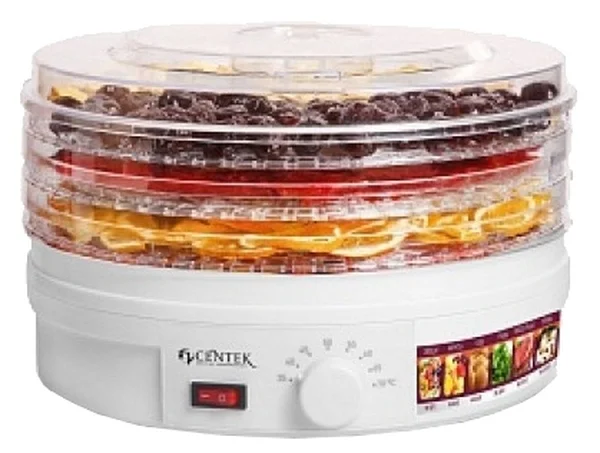 Сушилка для овощей Centek CT-1650 3 поддона, 600Вт, высота поддона 3см, диаметр 33см