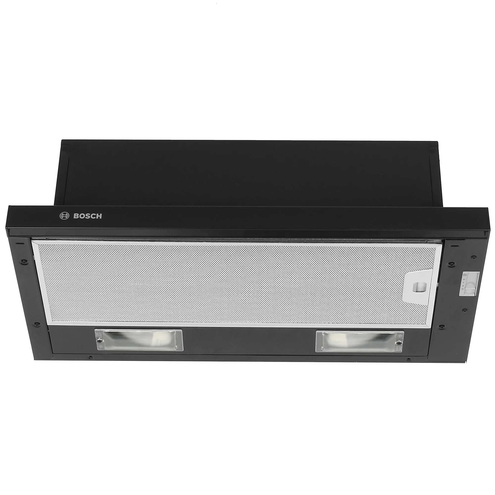 Встраивамая вытяжка Bosch Serie 2 DFT63CA60Q с выдвижным экраном, 60 см, черный, производительность до 300 м3/ч, режим отвода/циркуляции, 3 ступени мо