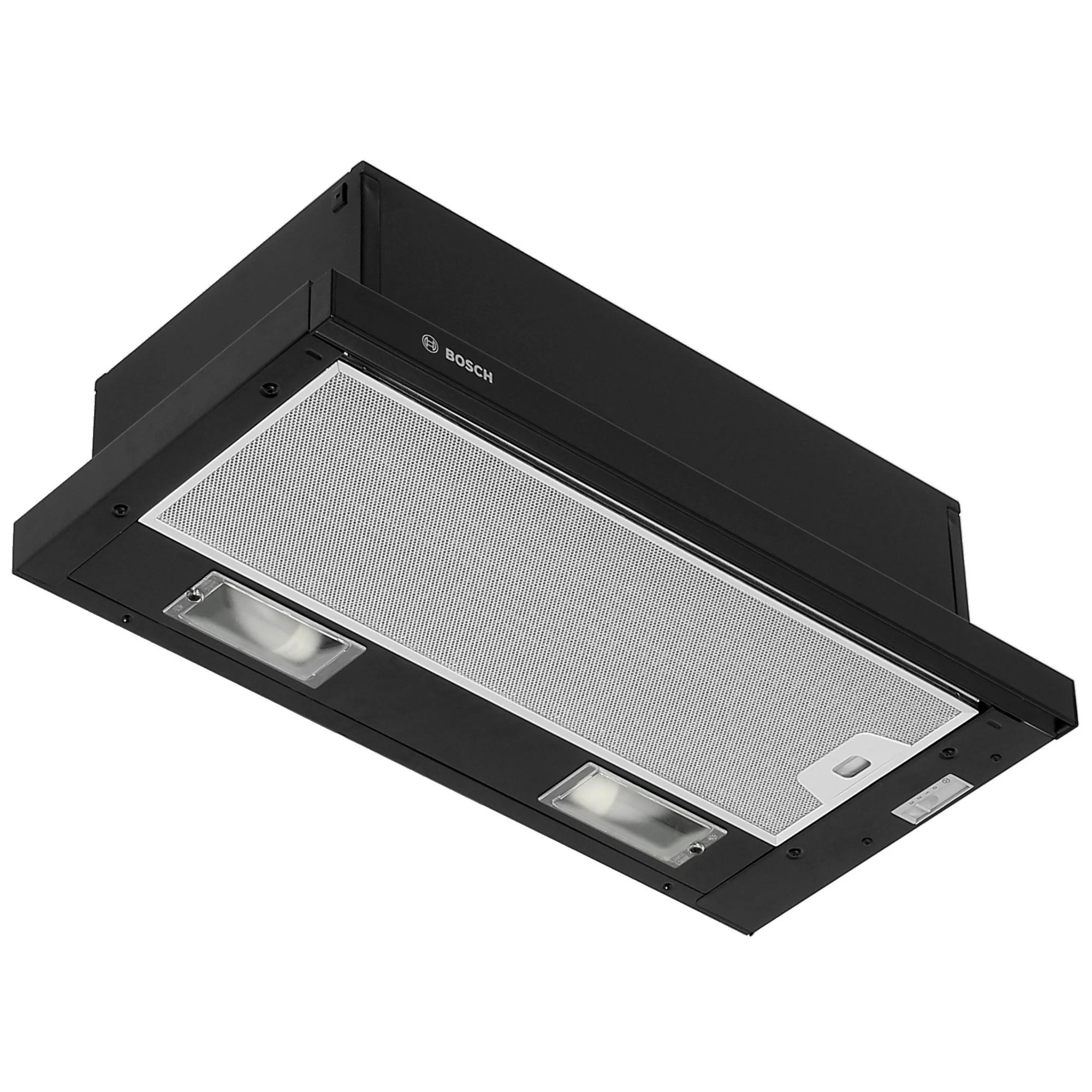 Встраивамая вытяжка Bosch Serie 2 DFT63CA60Q с выдвижным экраном, 60 см, черный, производительность до 300 м3/ч, режим отвода/циркуляции, 3 ступени мо
