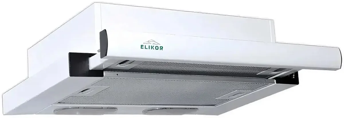 Вытяжка встраиваемая Elikor Интегра 50П-400-В2Л белый/нержавеющая сталь, 50 см, 400 куб. м/ч, 57 дБ