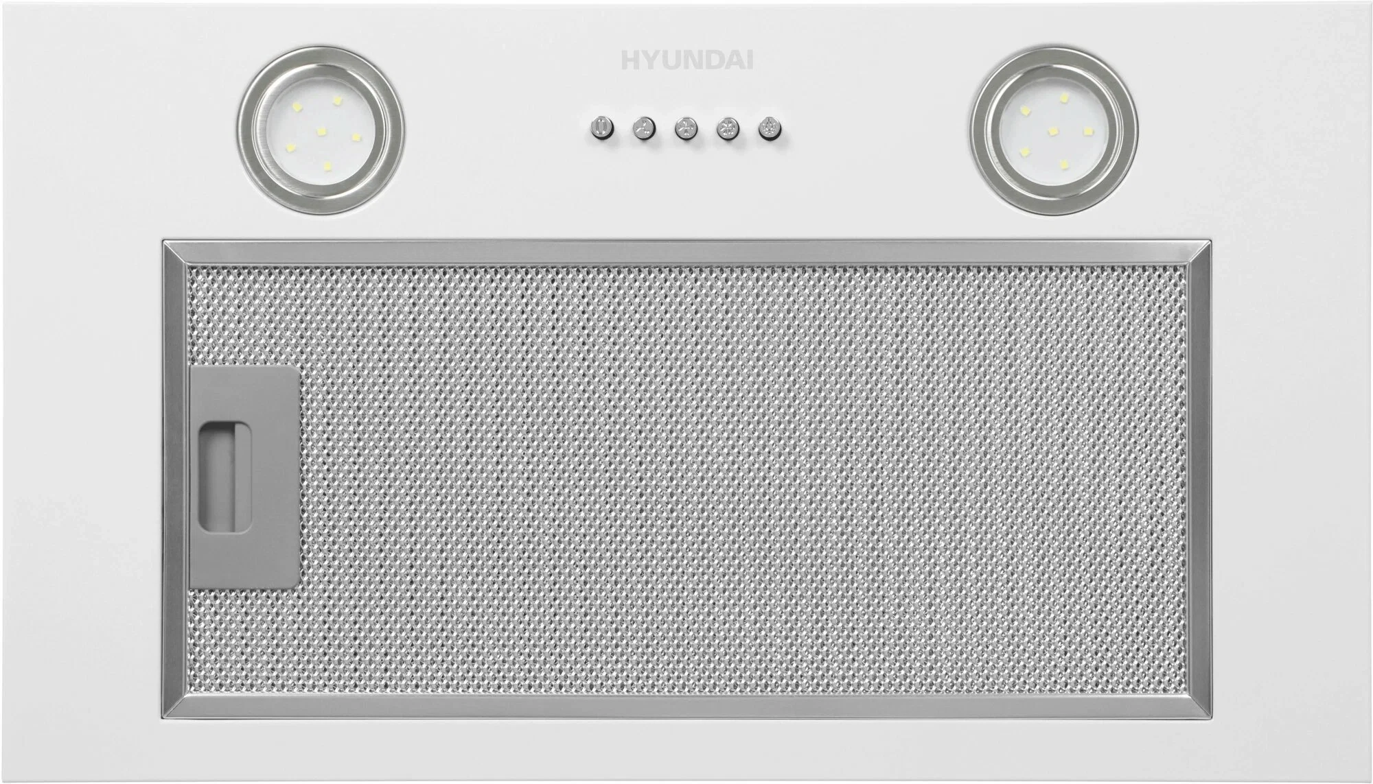 Вытяжка встраиваемая Hyundai HBB 6030 W белый управление: кнопочное (1 мотор)