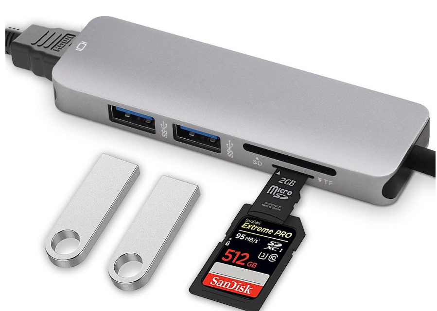USB Концентратор  2010N3 Type-C вилка - HDMI, 2*USB3.0, SD/TF картридер