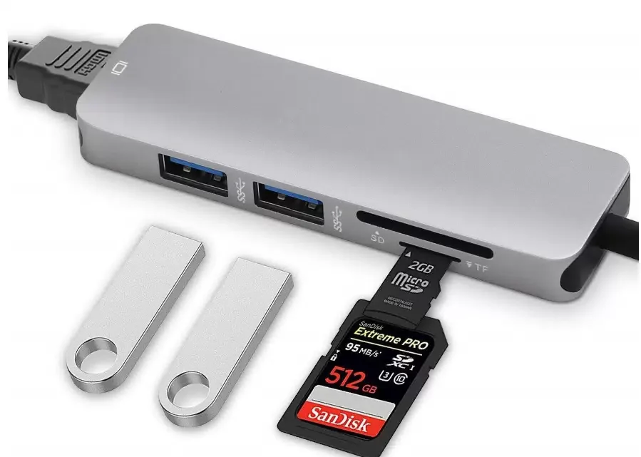 USB Концентратор  2010N3 Type-C вилка - HDMI, 2*USB3.0, SD/TF картридер