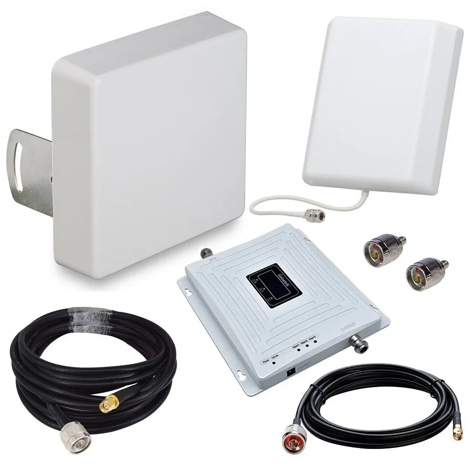 Комплект усиления сотовой связи GSM Lintratek (белый)3G+4G 900/1800/2100Mhz усил.65дБ+мощн.наруж 15м