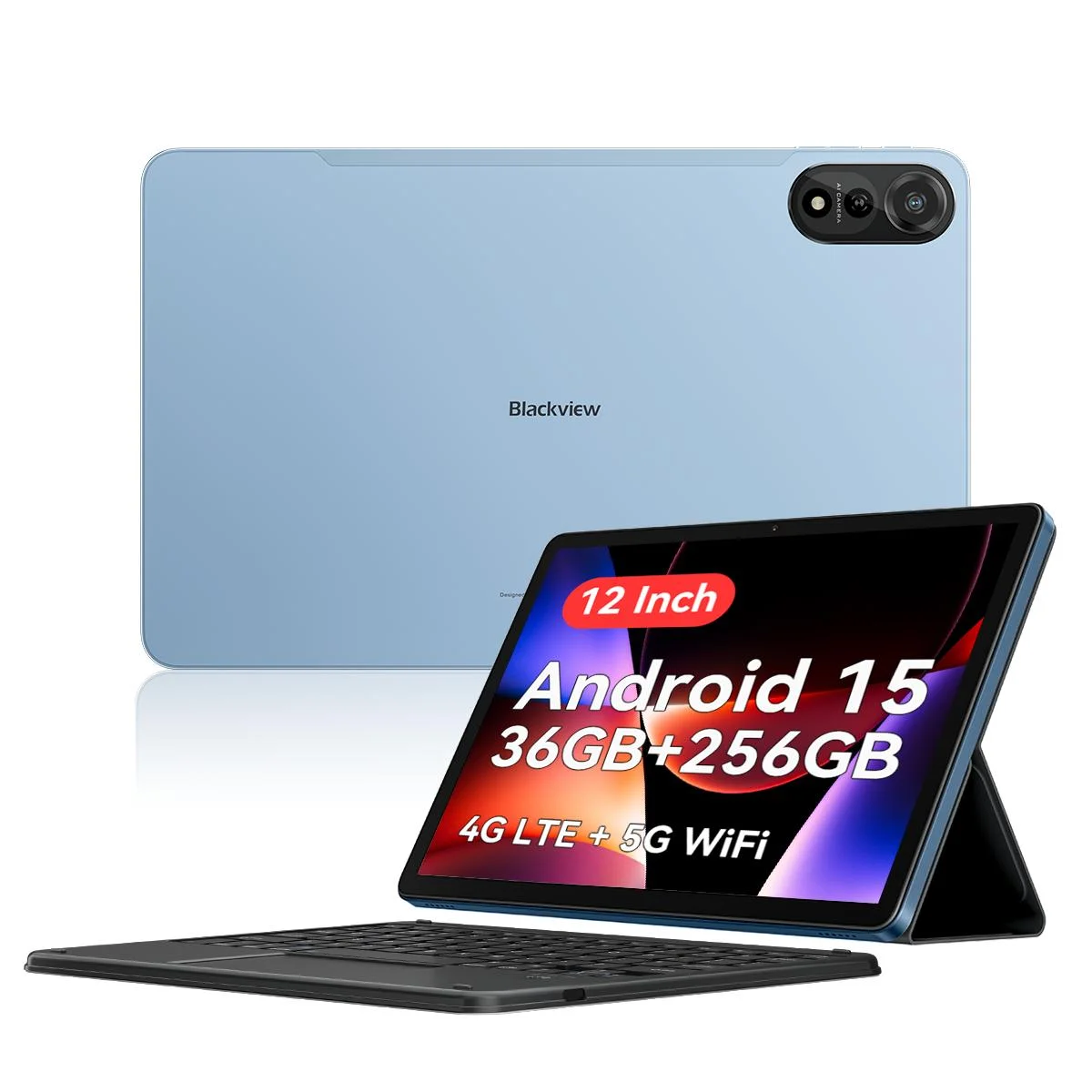 Планшет Blackview MEGA 2 12", 12Gb, 256Gb, GSM900, 3G, 4G LTE, Android 15, синий