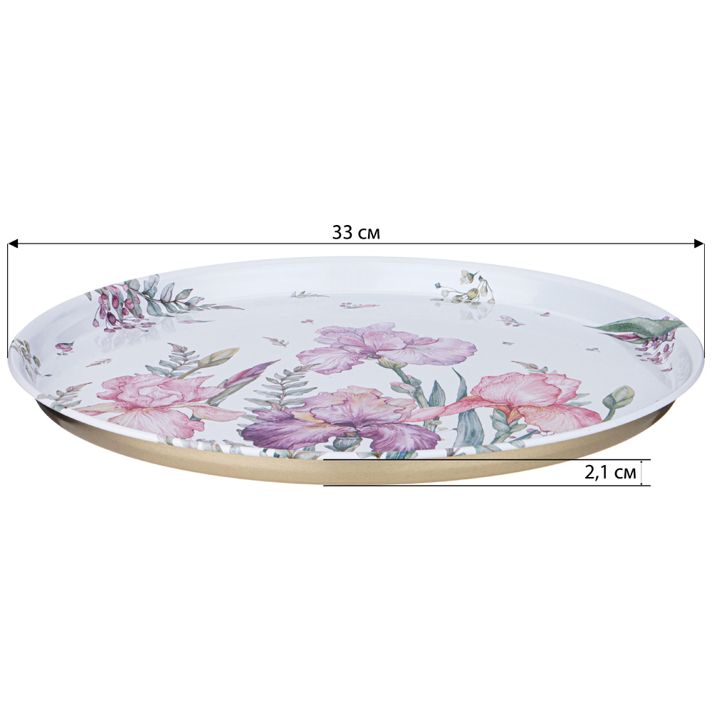 ARTI-M ПОДНОС СЕРВИРОВОЧНЫЙ AGNESS  "ИРИСЫ" 33Х2,1 СМ