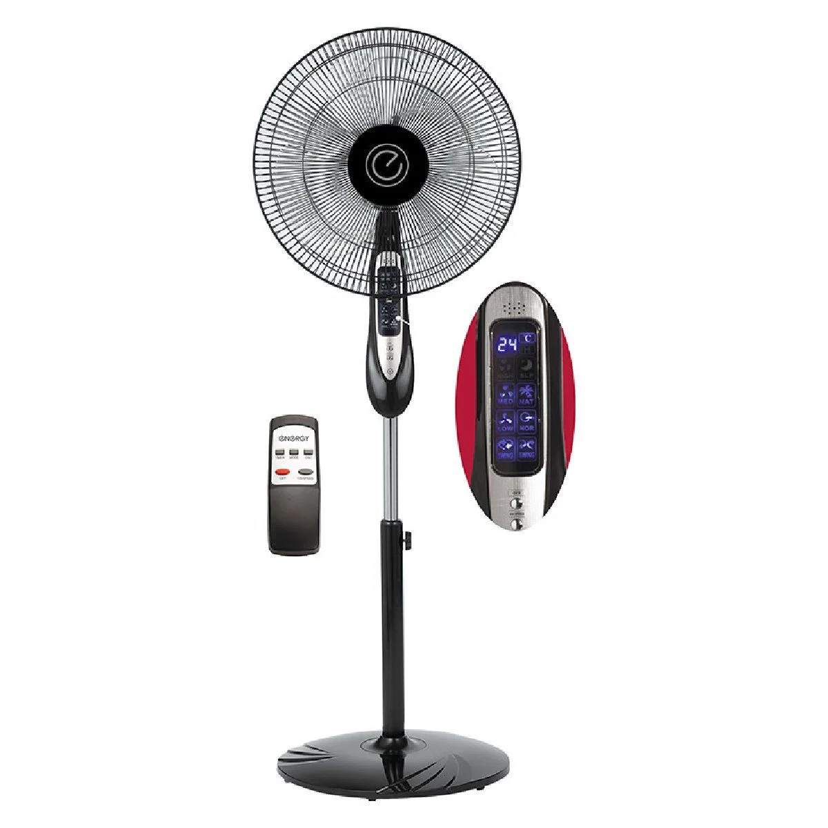 Вентилятор напольный Energy ELEGANCE EN-1617 с пультом 16" черный 1шт/коробка