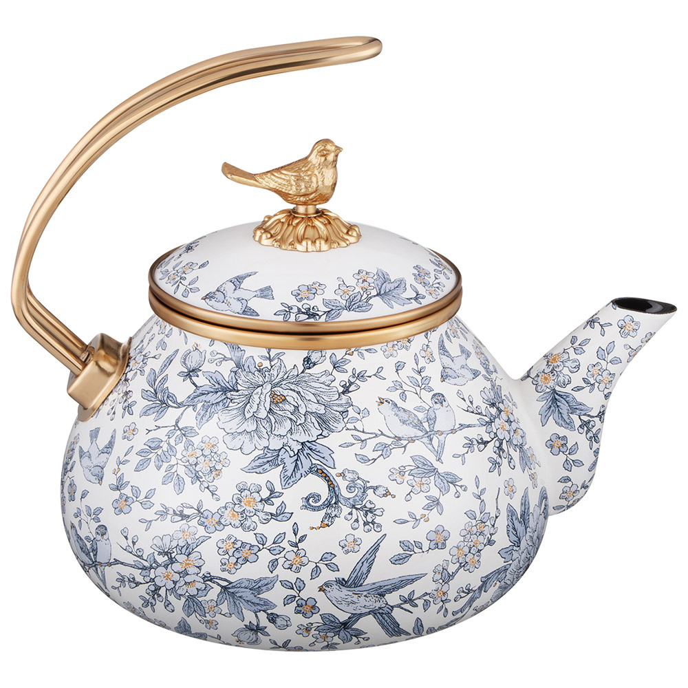 ЧАЙНИК ЭМАЛИРОВАННЫЙ LEFARD, СЕРИЯ ROYAL GARDEN, 2,2Л ПОДХОДИТ ДЛЯ ИНДУКЦИОН.ПЛИТ
