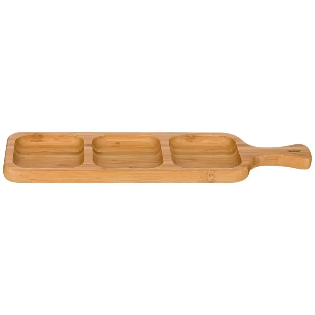 БЛЮДО ДЕРЕВЯННОЕ LEFARD "NATIVE" 3 СЕКЦИИ С РУЧКОЙ 32*18,5*2 СМ (КОР=24ШТ.)