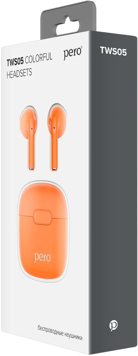 Наушники Pero TWS05 COLORFUL, Orange