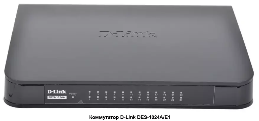 Коммутатор неуправляемый D-Link DES-1024A/E3A с 24 портами 10/100Base-TX