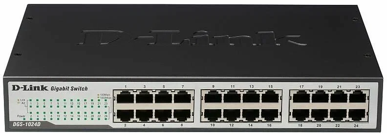 Коммутатор неуправляемый D-Link DES-1024D/H2A с 24 портами 10/100Base-TX