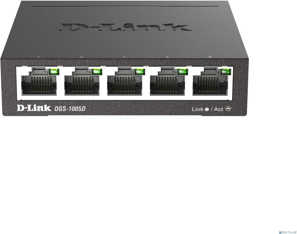 Коммутатор неуправляемый D-Link DGS-1005D/R1A с 5 портами 10/100/1000Base-T
