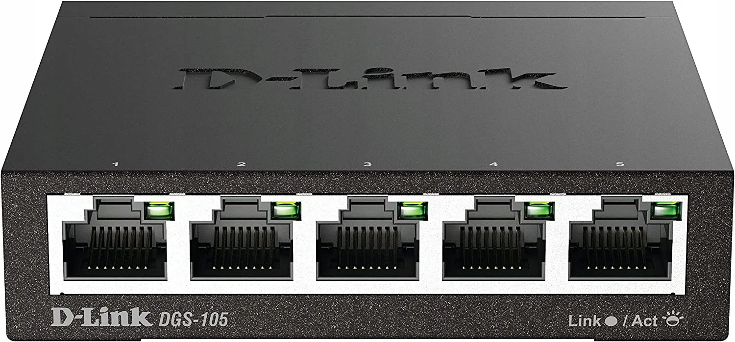 Коммутатор неуправляемый D-Link DGS-1005D/R1A с 5 портами 10/100/1000Base-T