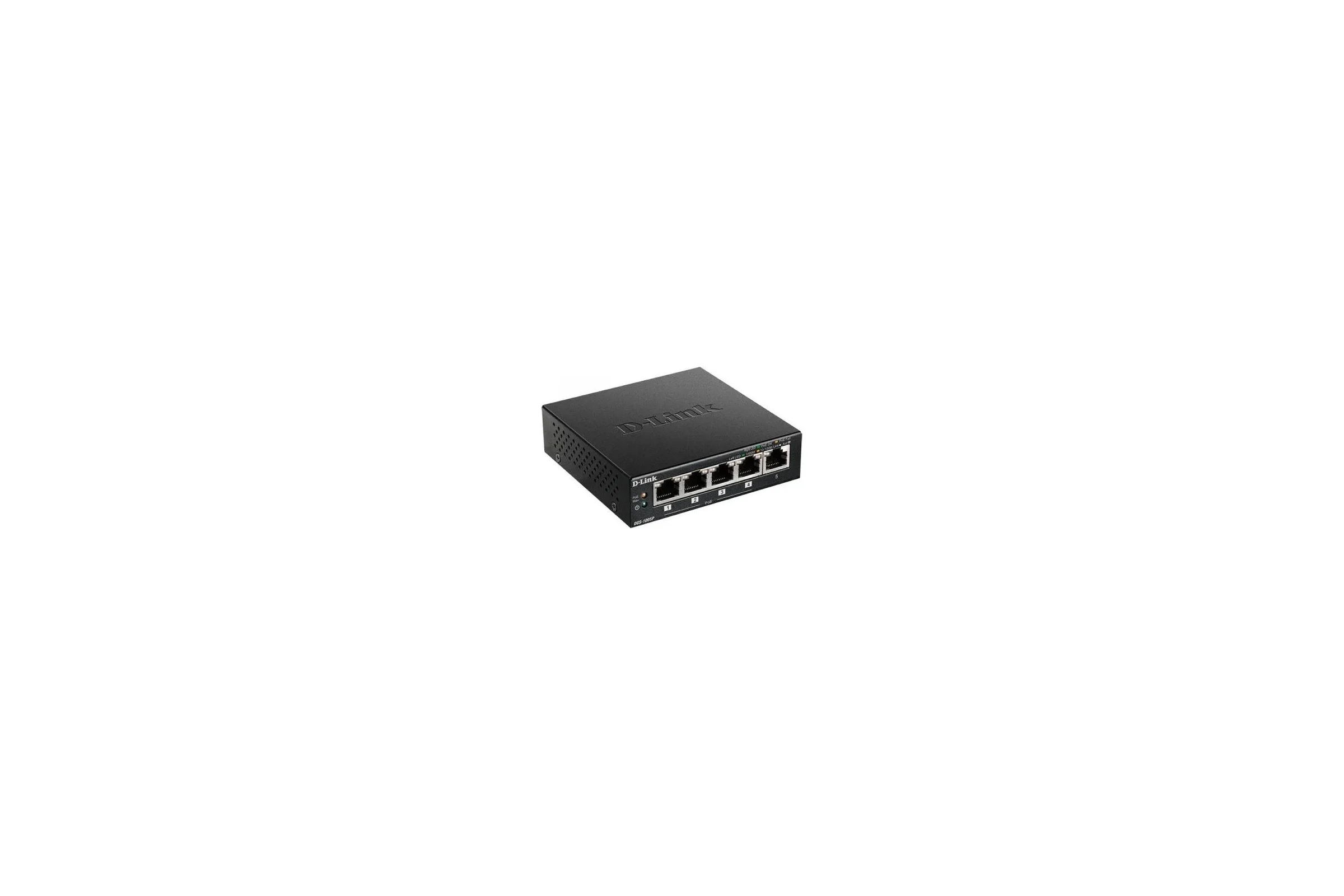 Коммутатор неуправляемый D-Link DGS-1005P/B3A с 5 портами 10/100/1000Base-T (4 порта PoE 802.3af/at, PoE-бюджет 60 Вт)