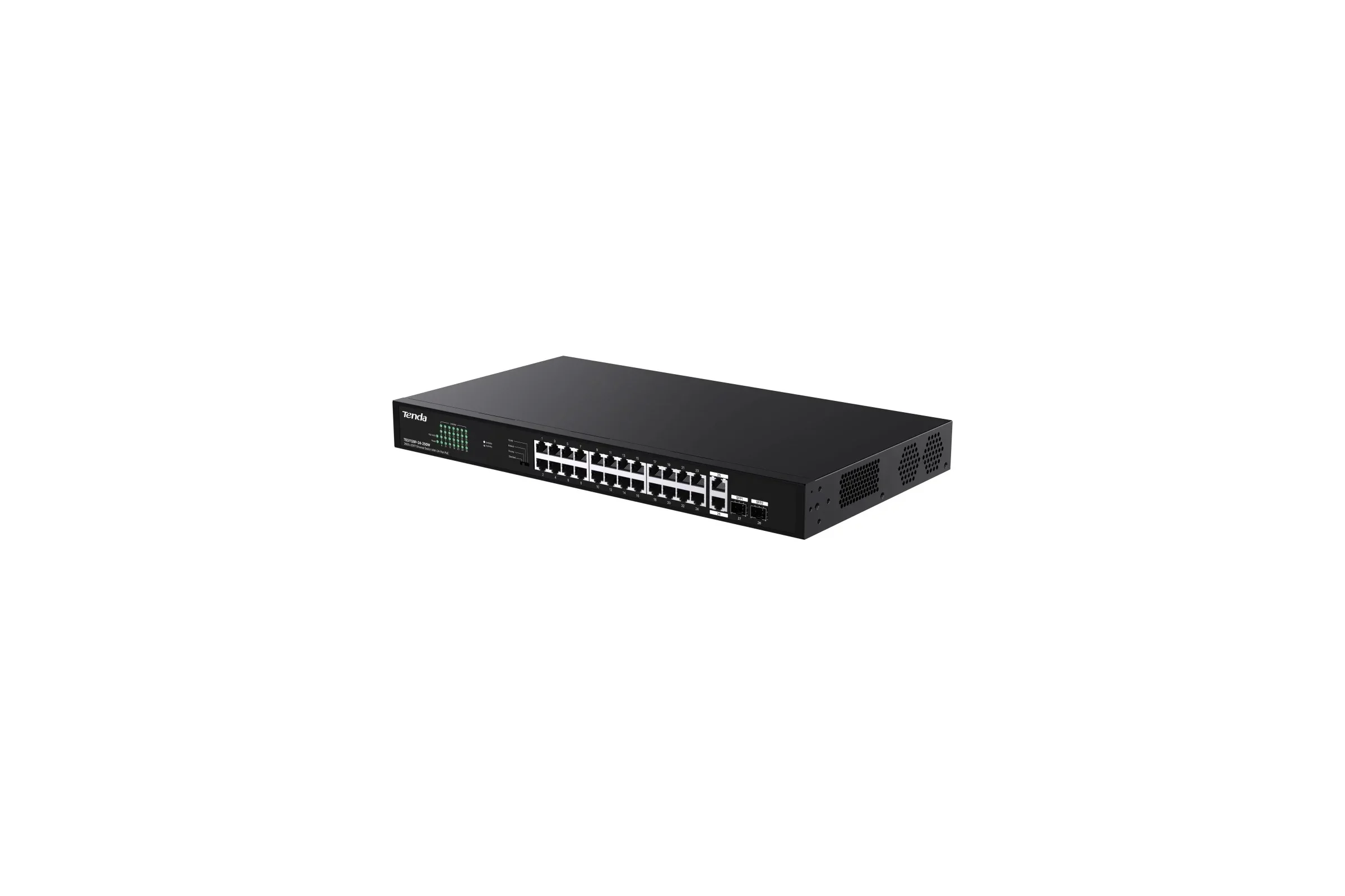 Коммутатор неуправляемый IP-COM G1128P-24-410W PoE, 28 портов, 26x1 Гбит/с, SFP 2x1 Гбит/с, PoE 24x30 Вт (до 370 Вт)