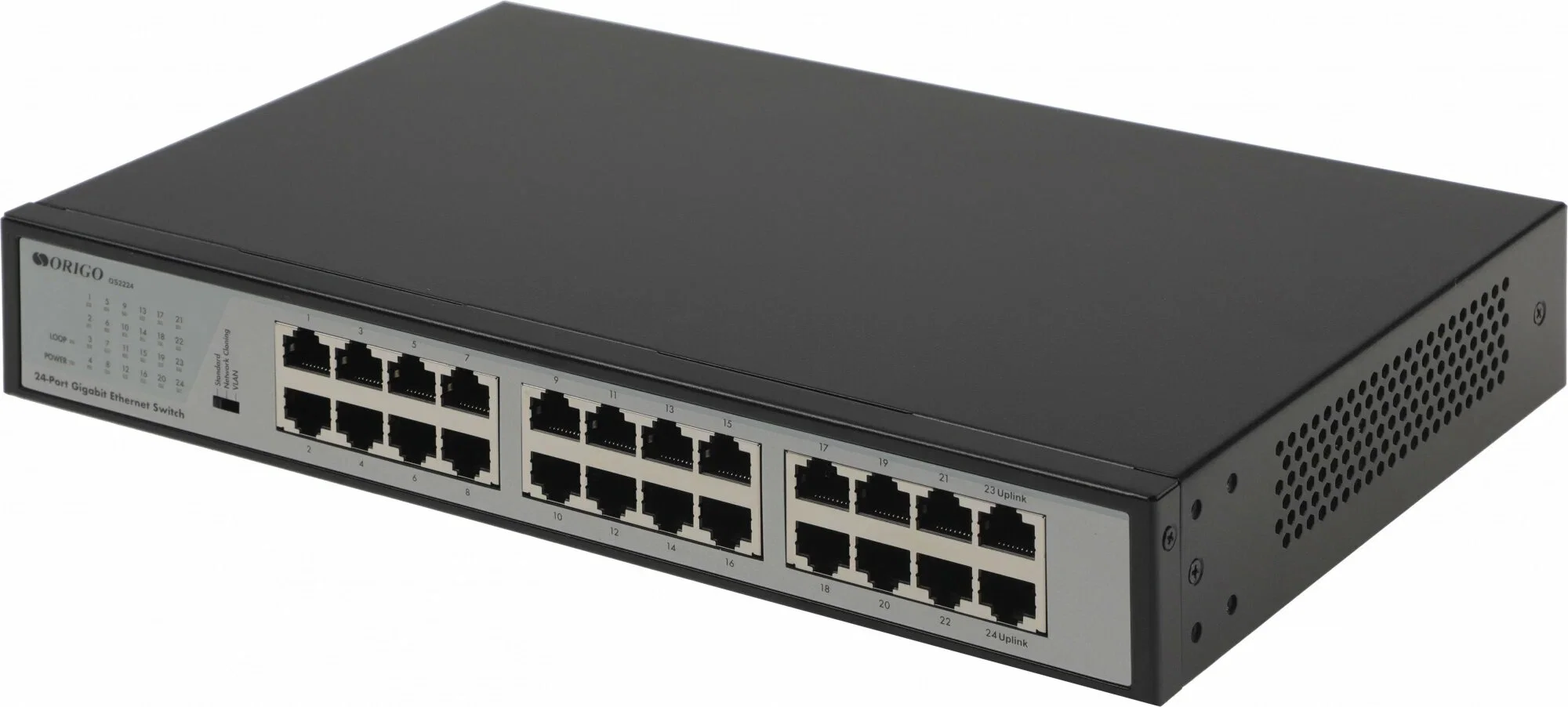 Коммутатор неуправляемый ORIGO 26x1000Base-T, 2x1000Base-X SFP, комплект для установки в 19" стойку