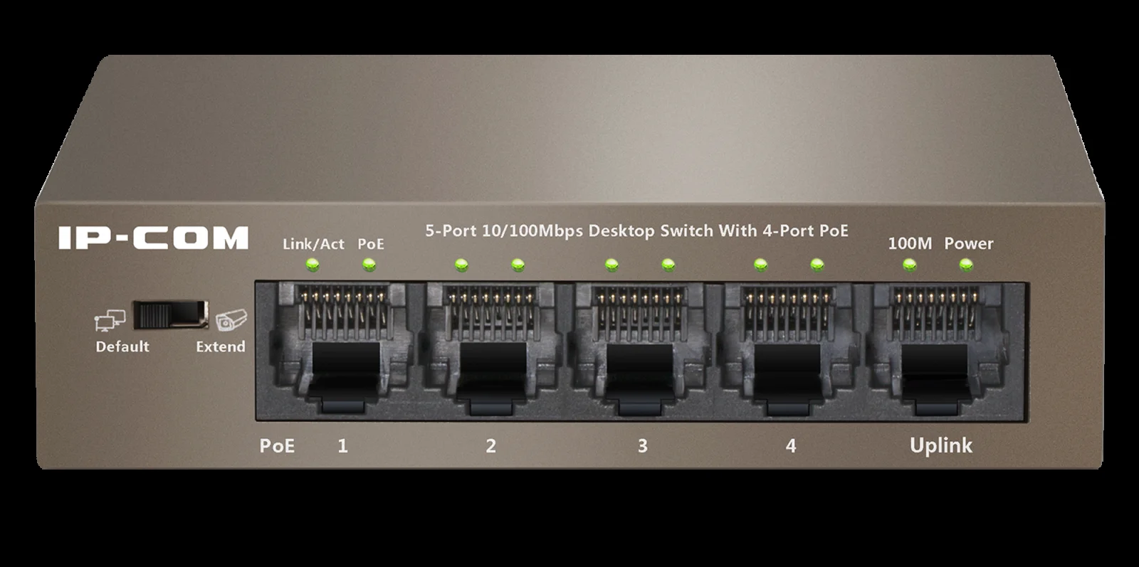 Коммутатор неуправляемый PoE IP-COM F1105P-4-63W 5*10/100Etherne, 802.3af/at, до 63Вт