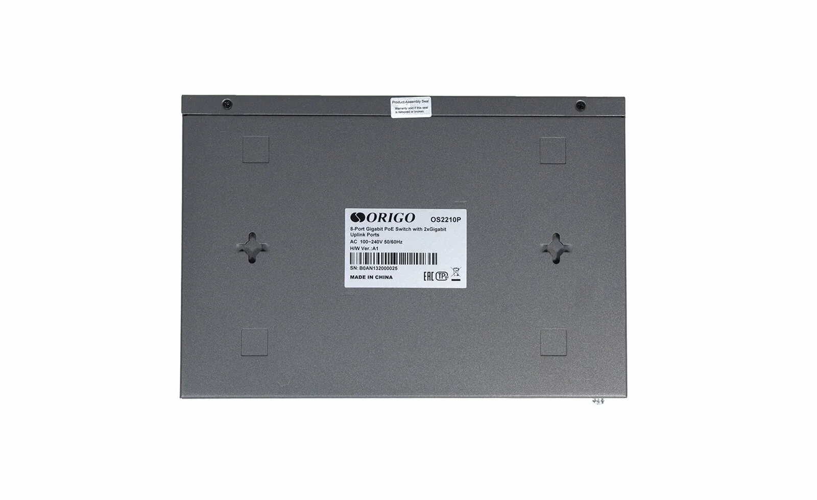 Коммутатор неуправляемый PoE ORIGO Unmanaged Switch 8x1000Base-T PoE, 2x1000Base-T, PoE Budget 120W, Long-range PoE up to 250m, 19" w/brackets