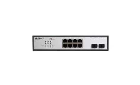 Коммутатор неуправляемый PoE ORIGO Unmanaged Switch 8x1000Base-T PoE, 2x1000Base-X SFP, PoE Budget 120W, 19" w/brackets