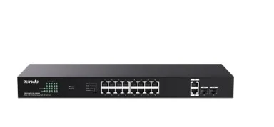 Коммутатор неуправляемый PoE Tenda TEG1120P-16-150W 18 портов, 18x1 Гбит/с, PoE 16х30 Вт (до 150Вт), SFP 2x1 Гбит/с