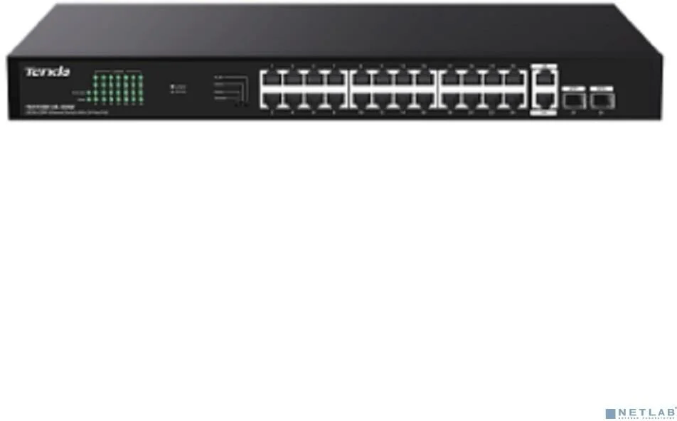 Коммутатор неуправляемый Tenda TEG1128P-24-250W PoE, 26x1 Гбит/с, PoE 24х30 Вт (до 230Вт), SFP 2х1 Гбит/с