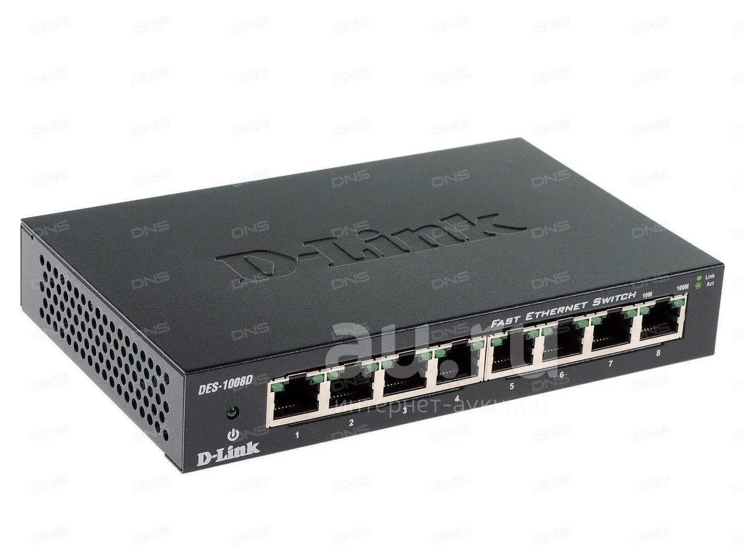 Коммутатор неуправляемый с 8 портами 10/100Base-TX D-Link DES-1008D/(K2A/K3A)RU/J1A/J2A/L2A/L2B