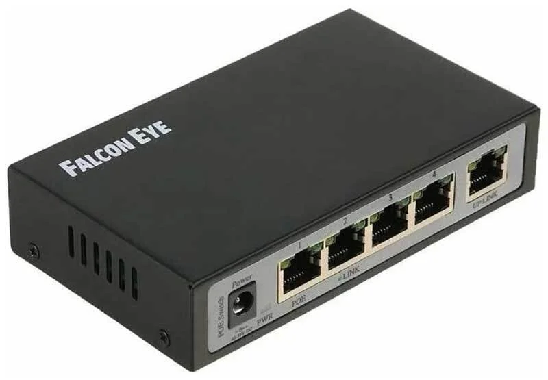 Коммутатор сетевой FE-104POE-S 5 портов 10/100 Мбит/с (IEEE802.3u 100BaseTX) из них 4 c поддержкой PoE (IEEE802.3at) до 15,4Вт на порт (HI POE), Сумма