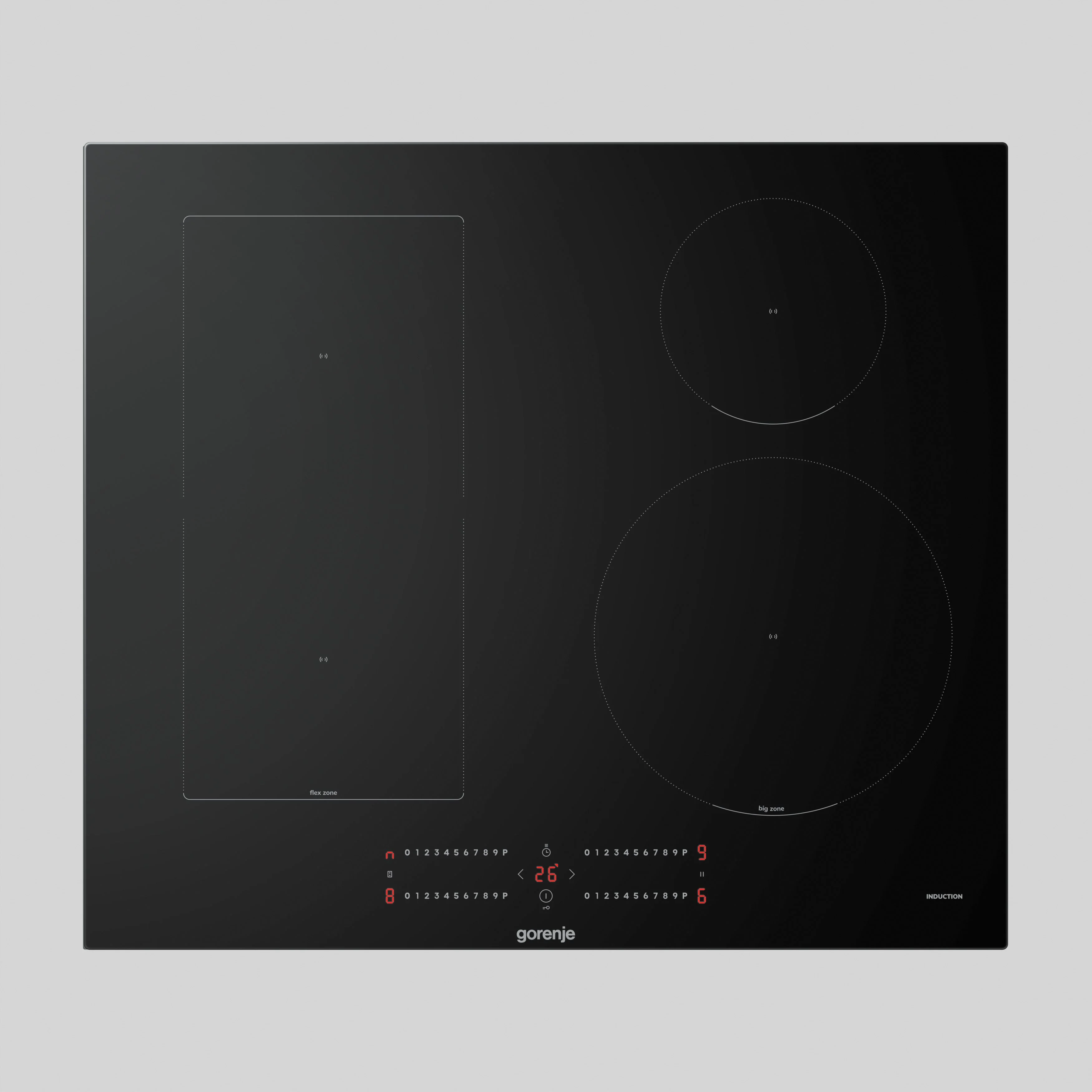 Варочная панель Gorenje GIC6422BSC индукция, 60 см, 4 зоны нагрева, сенсорное управление, таймер, бустер, функция Bridge, индикация остаточного тепла,