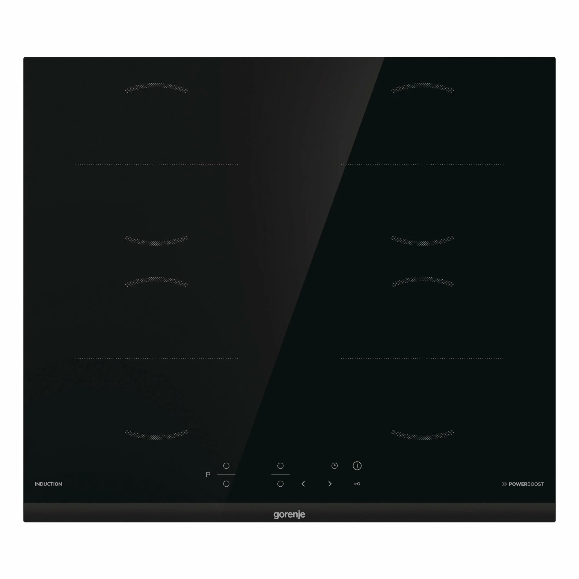 Варочная панель Gorenje GIC6422BSC индукция, 60 см, 4 зоны нагрева, сенсорное управление, таймер, бустер, функция Bridge, индикация остаточного тепла,