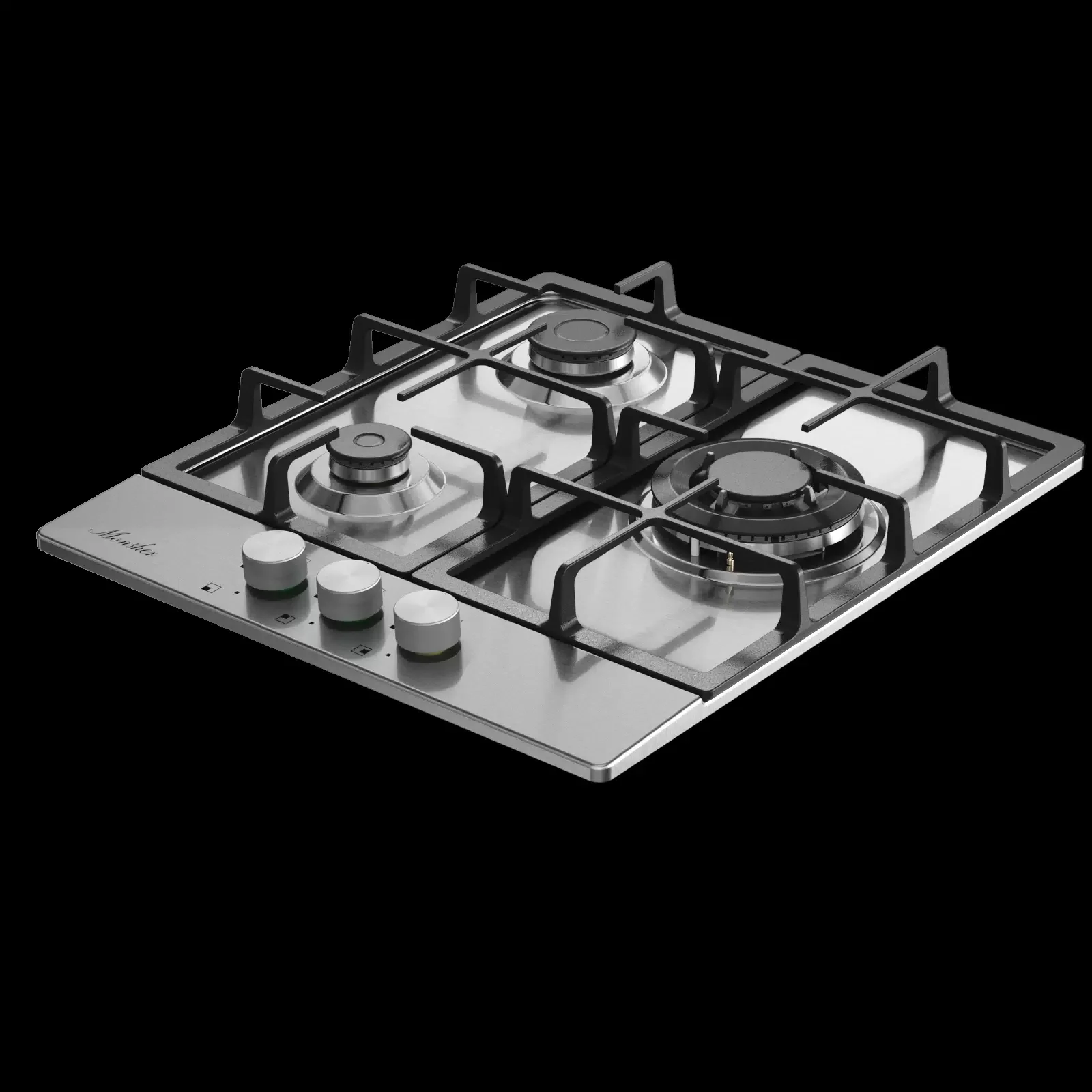 Варочная панель Kuppersberg FS 46 X, газ, High-Tech, 45 см, автоматический электроподжиг, газ-контроль, форсунки под сжиженый газ, SABAF конфорки, чуг