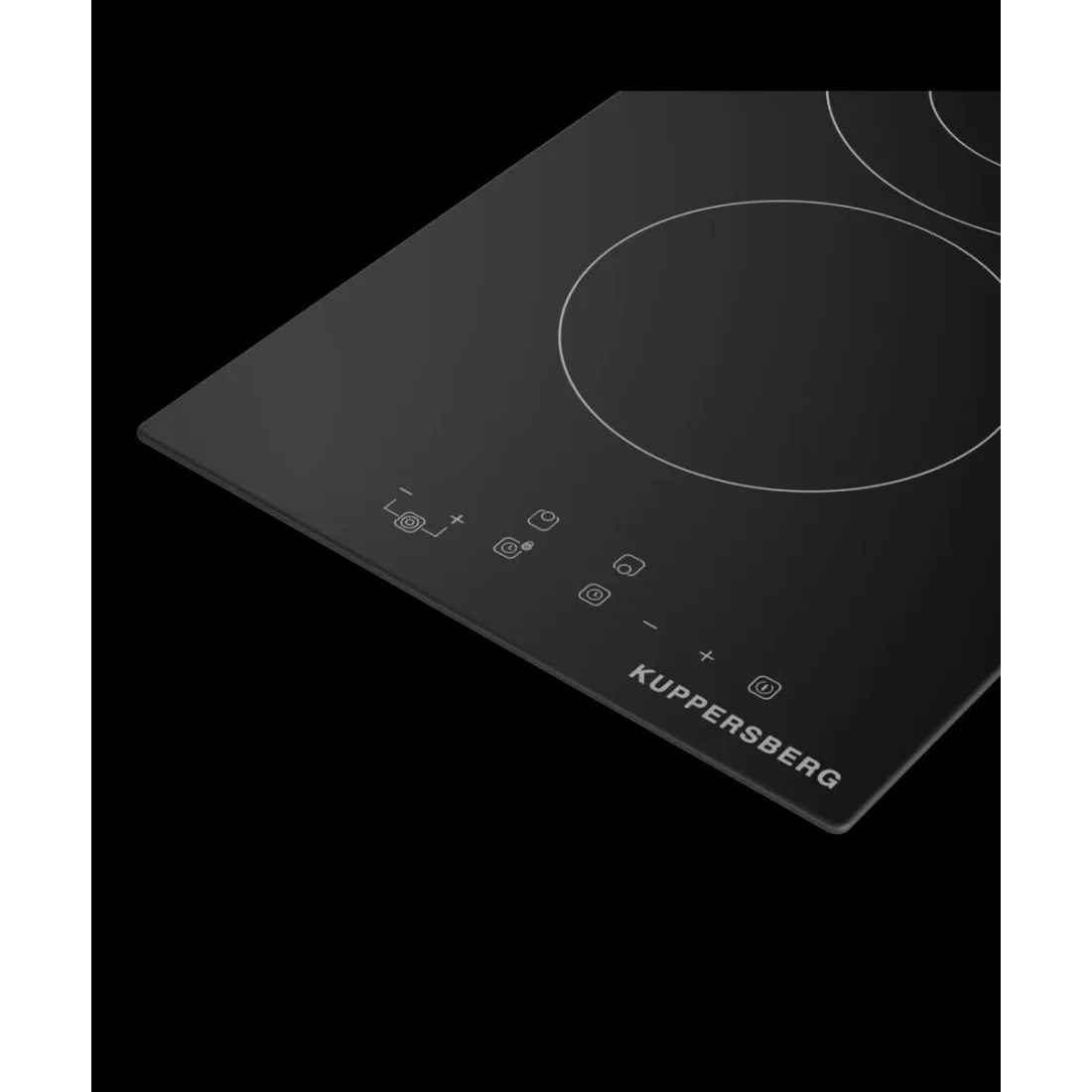 Варочная панель Kuppersberg, Hi-Light, High-Tech, 30 см, 2 конфорки, 9 уровней мощности, таймер, автоматическое отключение, индикация остаточного тепл