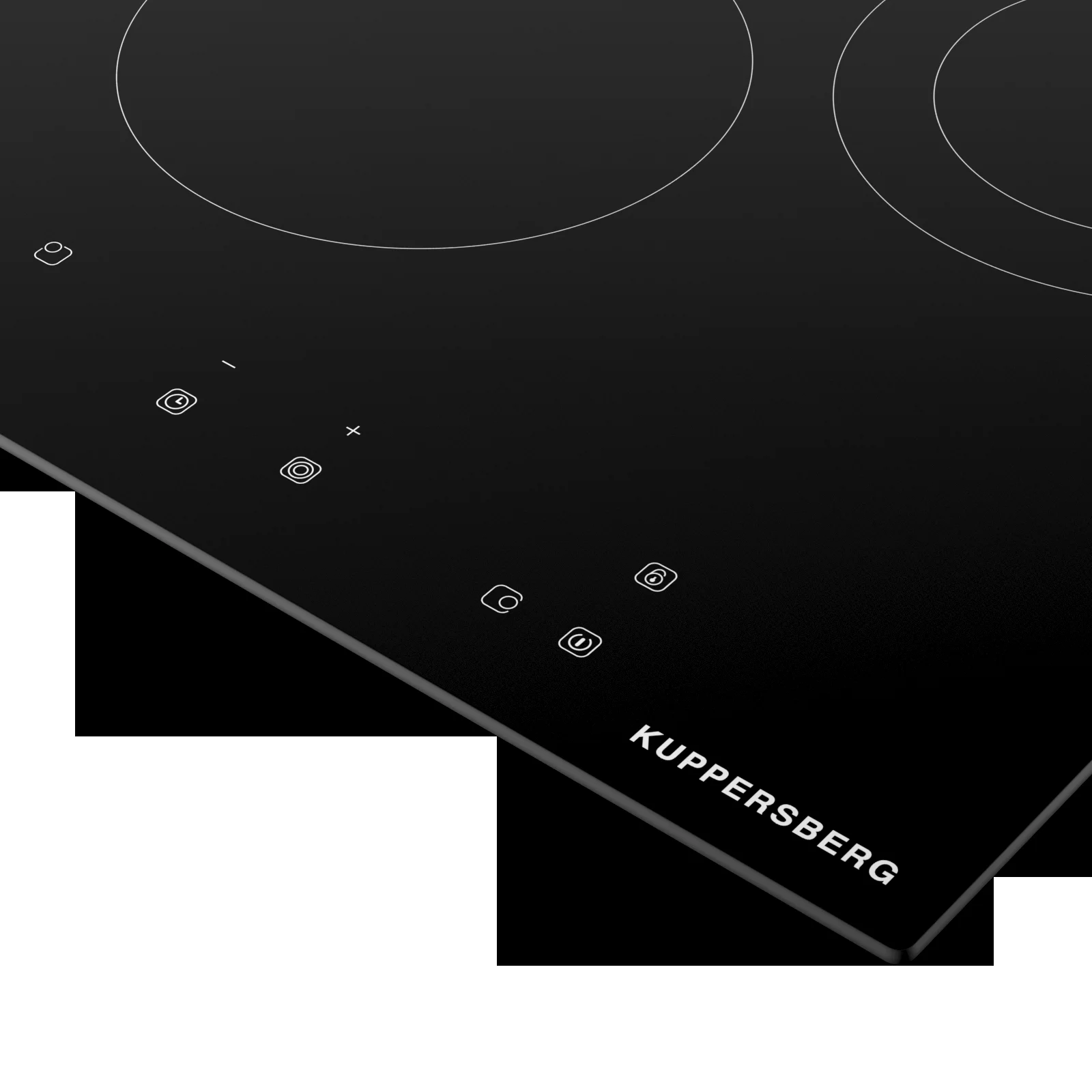 Варочная панель Kuppersberg, Hi-Light, High-Tech, 45 см, сенсорное управление, прямые края, таймер, автоматическое отключение, индикация остаточного т