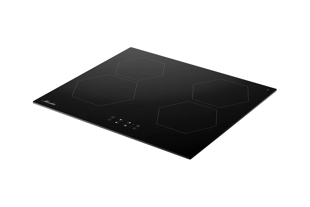 Варочная панель Monsher MHI 6101, индукция, High-Tech, 59 см, 9 уровней мощности, блокировка управления, автоматическое отключение, таймер, Booster, с