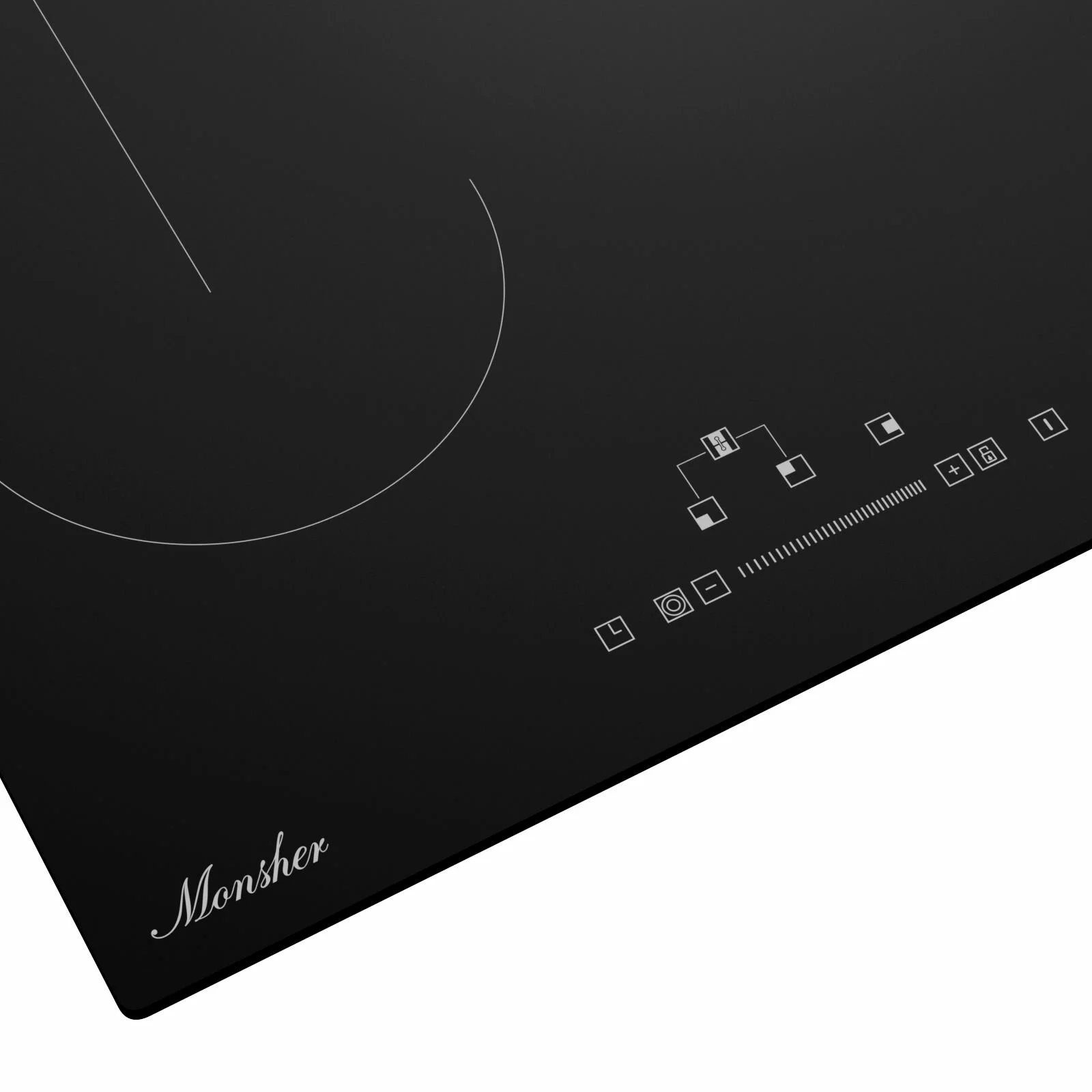 Варочная панель Monsher, Hi-Light, High-Tech, 45 см, 9 уровней мощности, блокировка управления, автоматическое отключение, таймер, слайдерное управлен