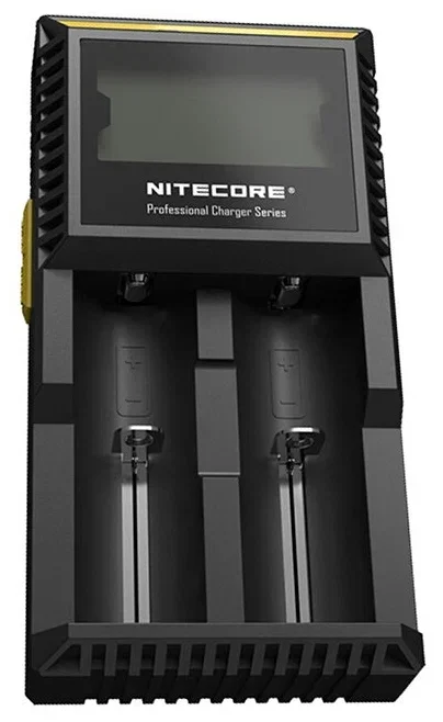 Батарейка, аккумулятор и зарядное устройство для него Nitecore D2 18650/16340 на 2*АКБ Intellicharge V2, совместим с Li-ion и Ni-MH/Ni-Cd аккумулятора