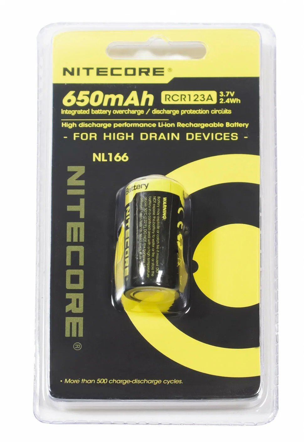 Батарейка, аккумулятор и зарядное устройство для него Nitecore NL166 RCR123/16340