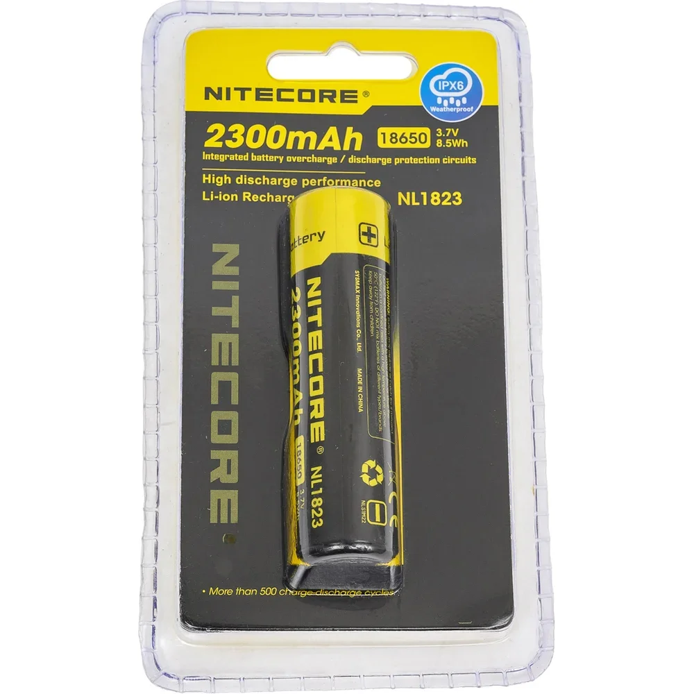 Батарейка, аккумулятор и зарядное устройство для него Nitecore NL1823 18650 Li 3.7v 2300mA
