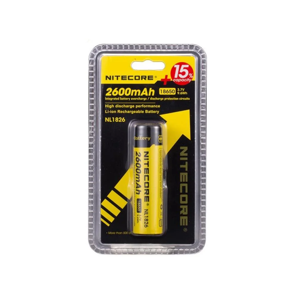 Батарейка, аккумулятор и зарядное устройство для него Nitecore NL1826 18650 3.7v 2600mA
