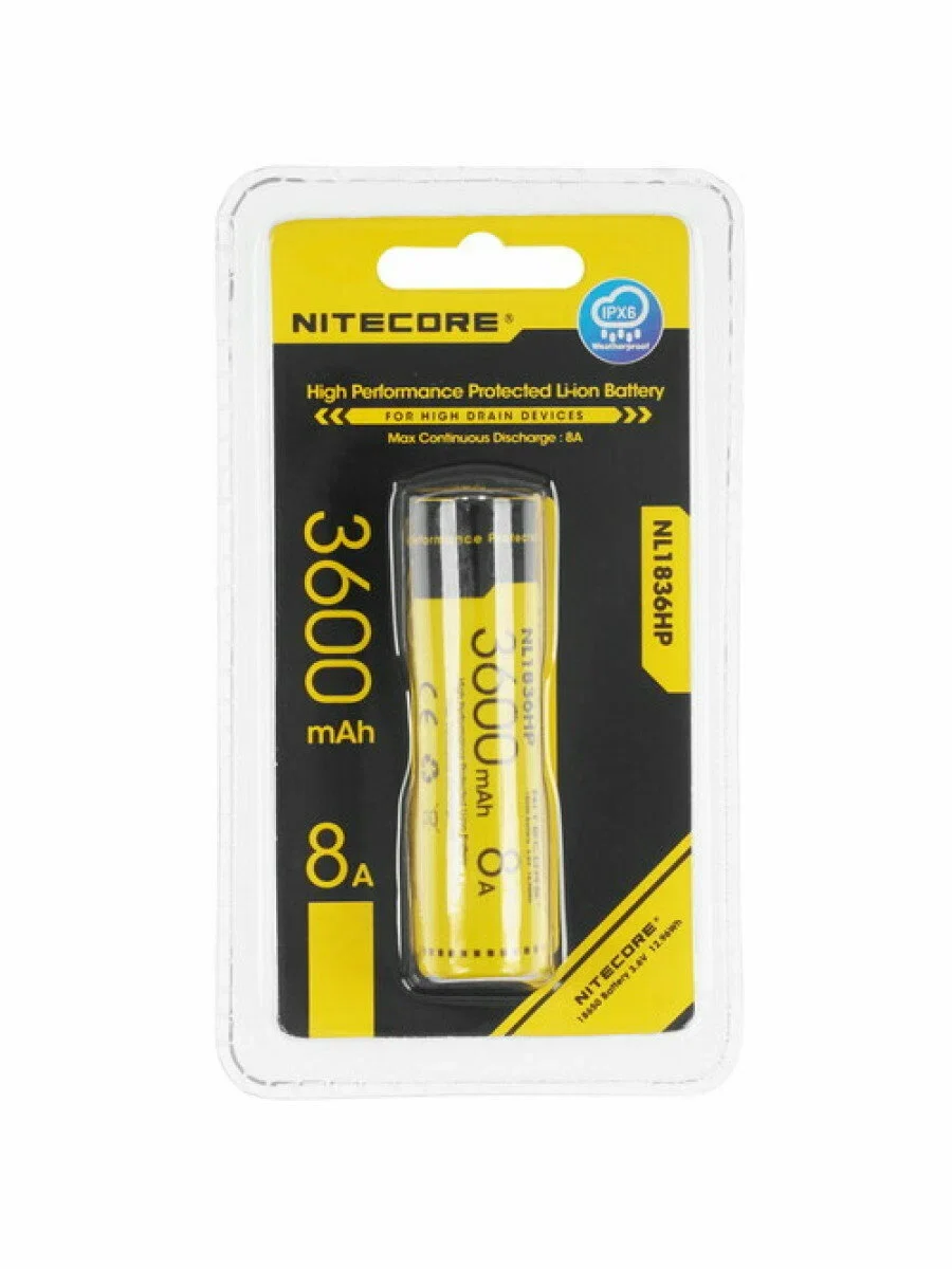 Батарейка, аккумулятор и зарядное устройство для него Nitecore NL1836HP 18650 3.6v 3600mA