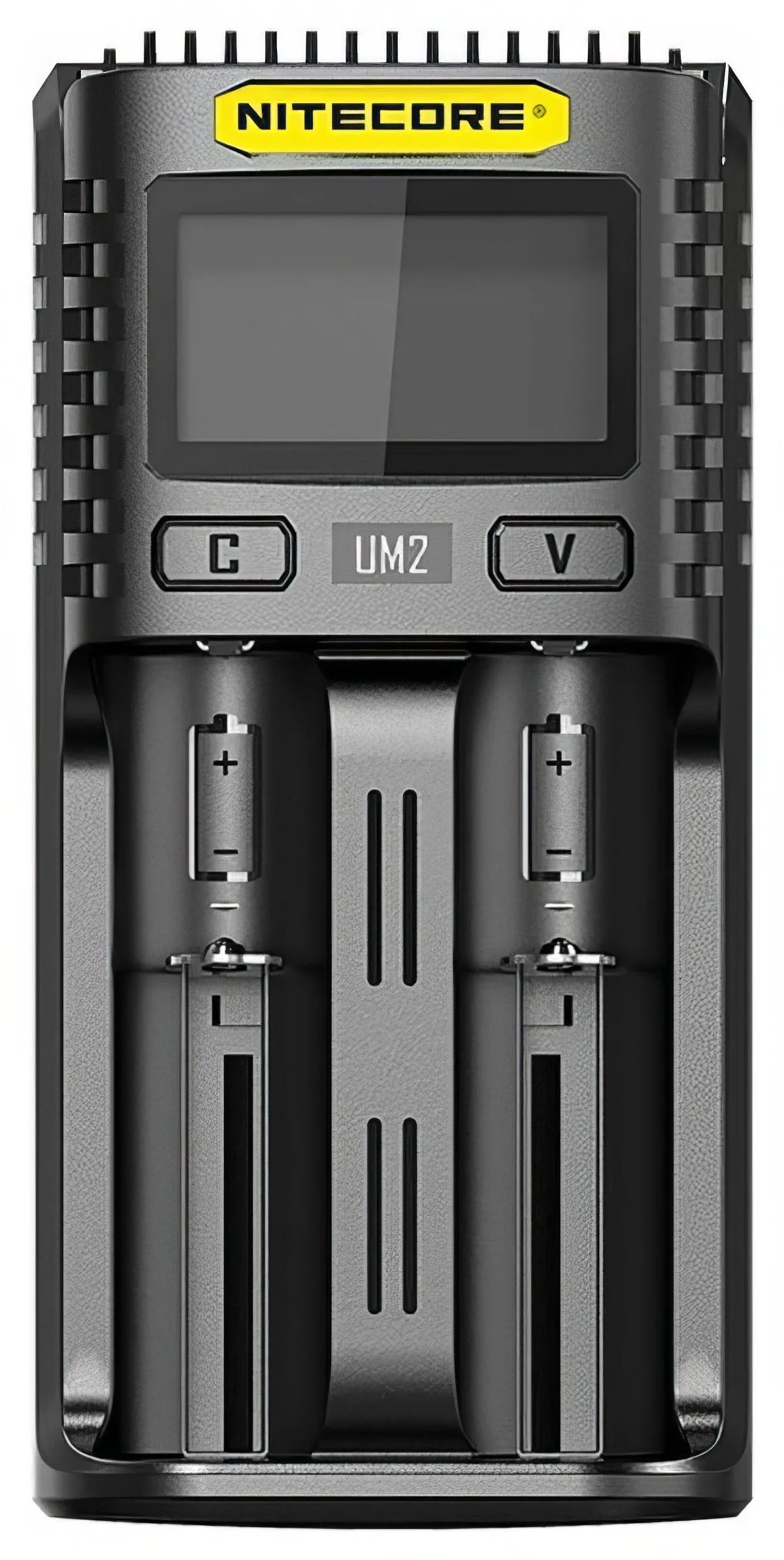 Батарейка, аккумулятор и зарядное устройство для него Nitecore UM2 18650/21700 на 2*АКБ Intellicharge V2, совместимо с Li-ion/IMR и Ni-MH/Ni-Cd аккуму