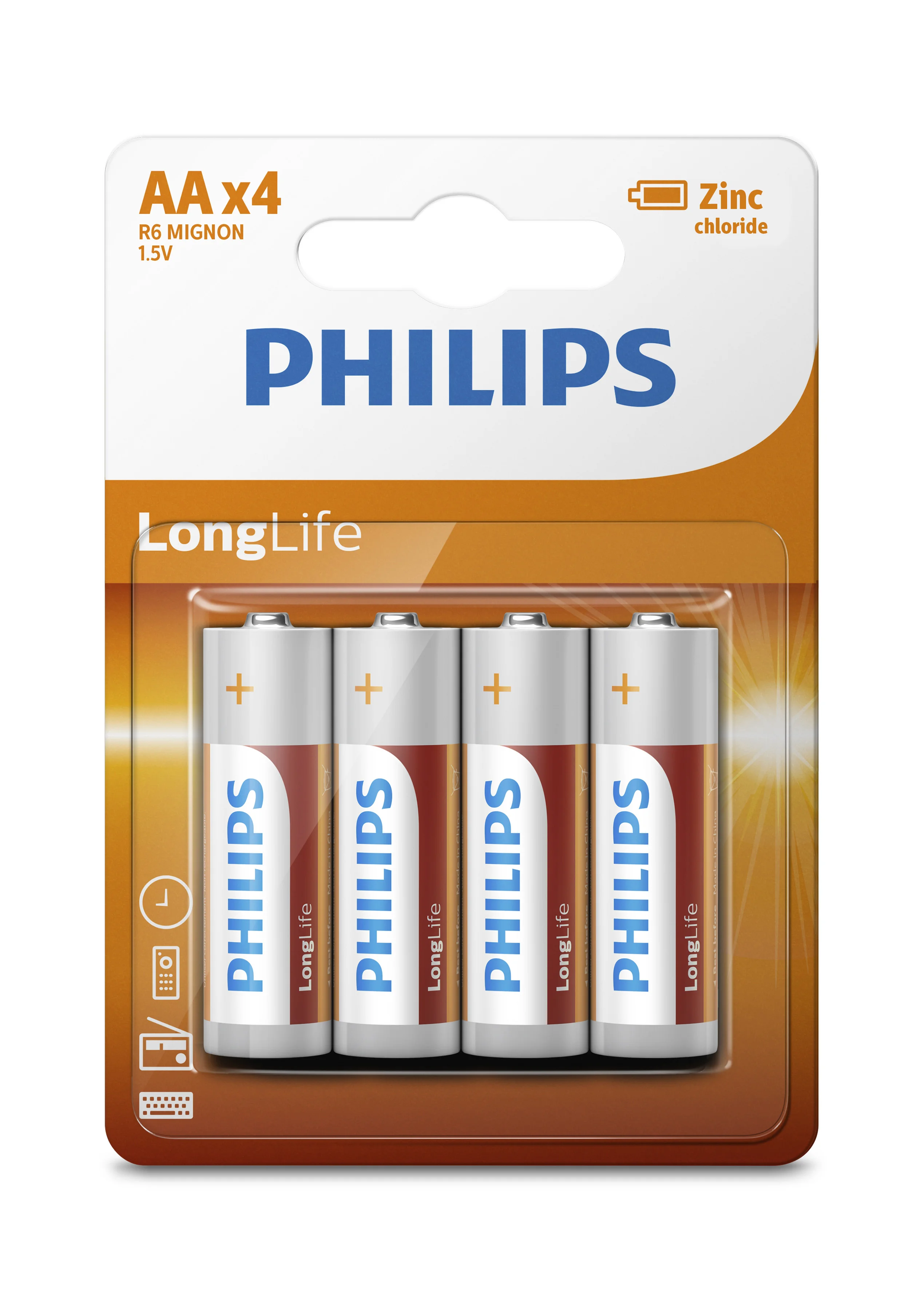 Батарейка, аккумулятор и зарядное устройство для него Philips MultiLife-NiMH, 4AA, 1000 мA/ч (R6B4RTU10/97)