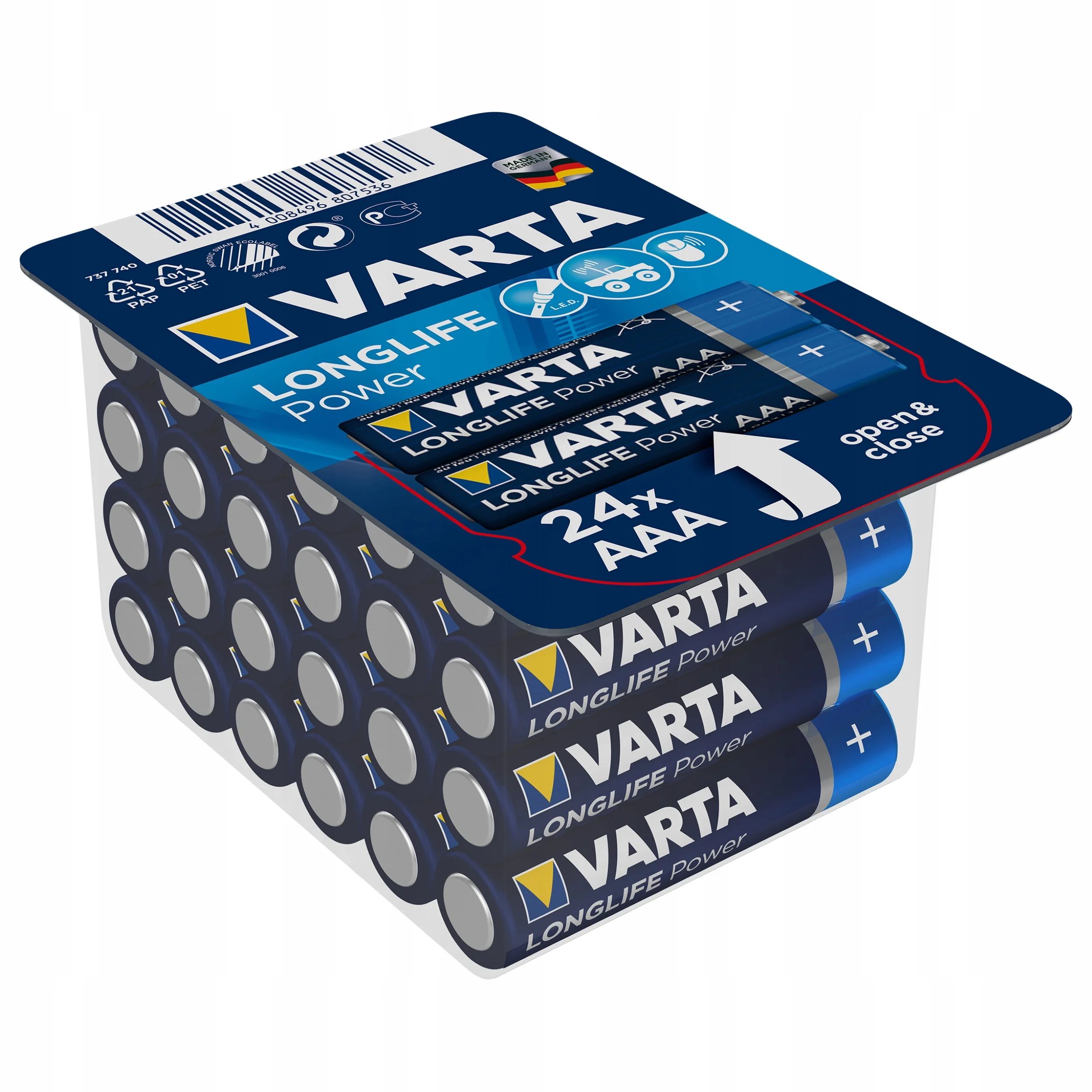 Батарейка, аккумулятор и зарядное устройство для него Varta LONGLIFE AAA big box 24